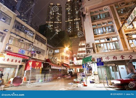 Hong Kong Downtown at Night Editorial Photo - Image of beautiful ...