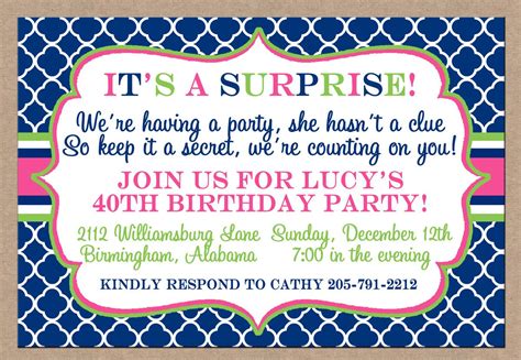 Surprise Party Invitation Wording