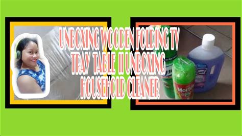 UNBOXING WOODEN FOLDING TV TRAY TABLE ll UNBOXING HOUSEHOLD CLEANER - YouTube