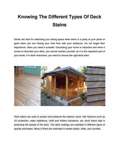 Knowing the different types of deck stains by Hemp Shield - Issuu