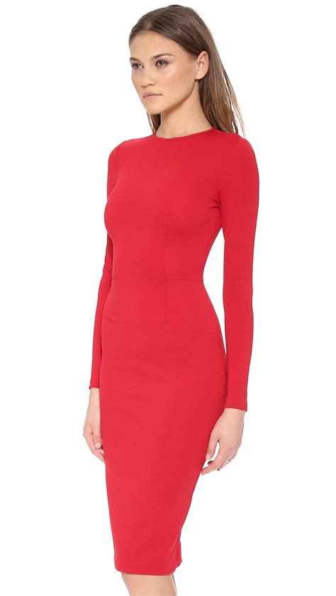 Lyst - 5Th & Mercer Long Sleeve Dress in Red