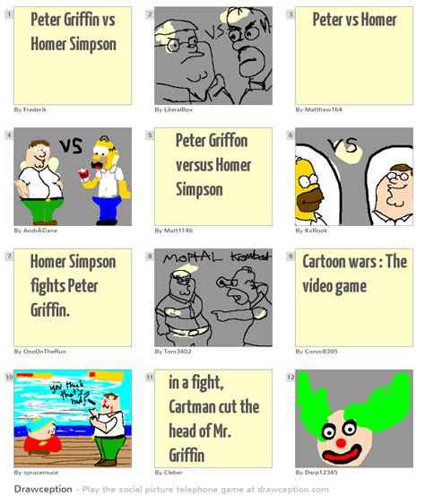 Peter Griffin vs Homer Simpson - Drawception