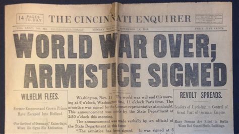 Today in History, November 11, 1918: Armistice signed, ending World War I