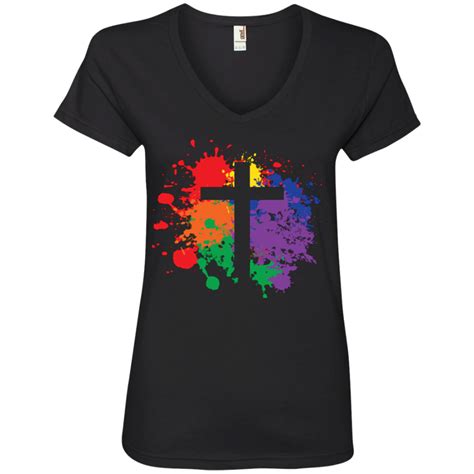 "Rainbow Splash Cross" Gay Pride Shirt | Unique Design Shirt for Men ...