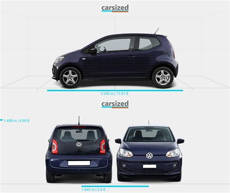 Volkswagen Up! 2011-2016 Dimensions Side View