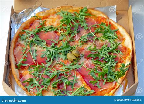 Gluten Free Pizza stock photo. Image of delivery, prosciutto - 220267194