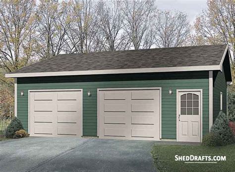 30×30 Two Car Wooden Garage Shed Plans