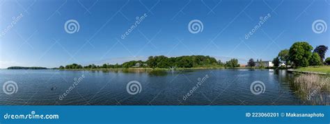 Panorama View of the Maribo Lake in Denmark with the Sopark Hotel on the Lakeside Editorial ...