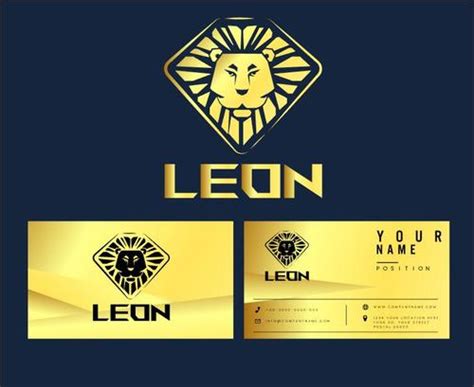 Lion logo business card vector free download