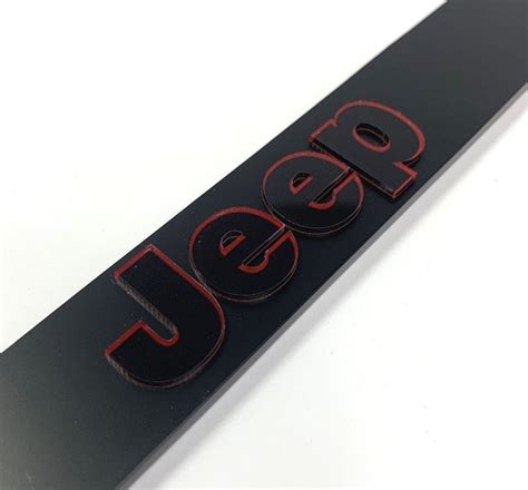 Jeep Metal License Plate Frame - Black with Red Surround Logo