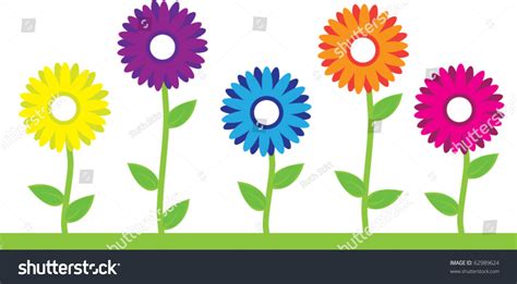 Colorful Flowers Stock Vector (Royalty Free) 62989624 | Shutterstock