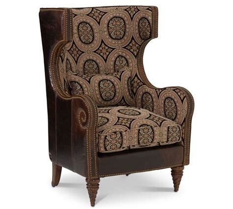 Michael Amini Victoria Palace 61936-MULTI-29 Leather / Fabric Wing Chair | Michael amini ...