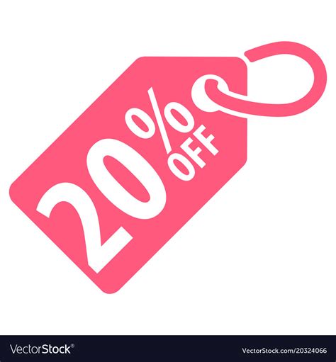 20 percent off tag Royalty Free Vector Image - VectorStock