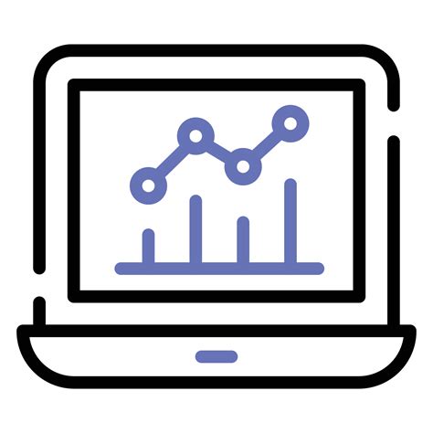 Growth chart inside laptop showing vector design of business chart in ...