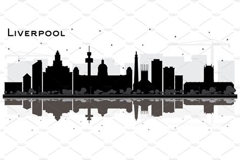 Liverpool City Skyline Silhouette Vector Illustration