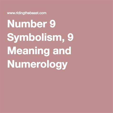 Number 9 Symbolism, 9 Meaning and Numerology | Numerology, 666 meaning, Numbers