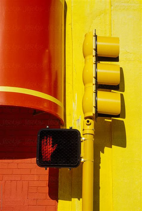 "Stop Light With Crosswalk Hand" by Stocksy Contributor "Raymond Forbes ...