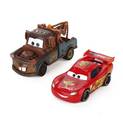 Disney Pixar Cars 3 Lightning McQueen Mater 1:55 Diecast Metal Alloy Model Car Birthday Gift ...