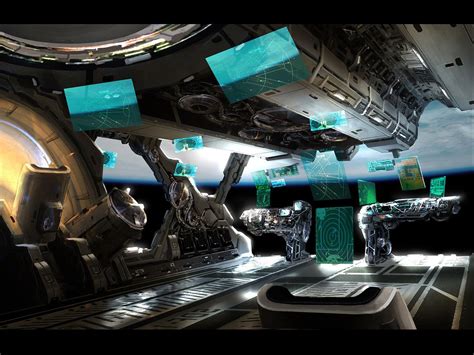 Small Ship Bridge Scifi Interior, Spaceship Interior, Futuristic ...