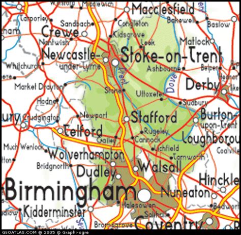 Map of Staffordshire City Picture | United Kingdom Map Regional City ...