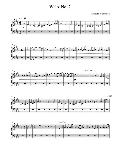 Waltz No. 2-Dmitri Shostakovich Sheet music for Piano (Solo) Easy | Musescore.com