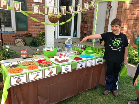 An Epic Minecraft Birthday Party (with Games and Printables!) | Minecraft party food, Minecraft ...