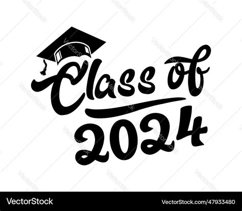 2024 graduate class logo Royalty Free Vector Image