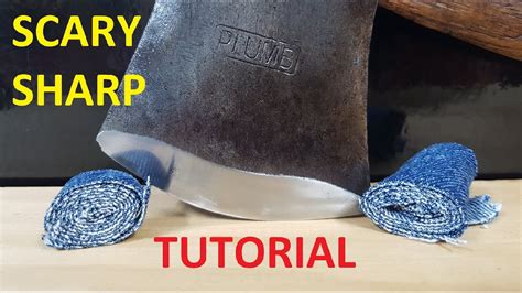 How to Sharpen a Hatchet or Axe to a Scary Sharp Edge! - YouTube