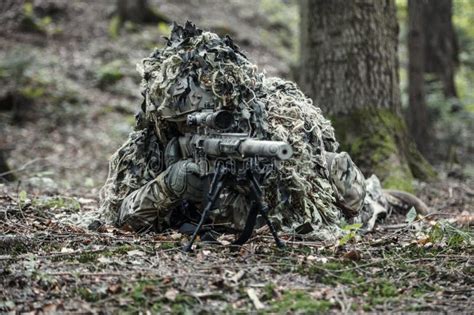 Sniper Wearing Ghillie Suit Stock Image - Image of nato, soldier: 79932927