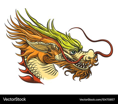 Chinese dragon head Royalty Free Vector Image - VectorStock