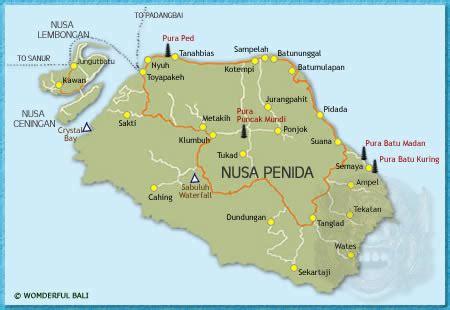 Nusa Penida Map - Wonderful Bali