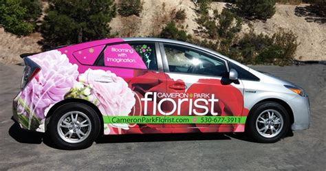 Flowery Car Wrap for Cameron Park Florist Turns Heads