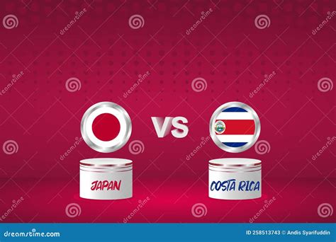 Country Flag Background Japan Vs Costa Rica Stock Vector - Illustration ...