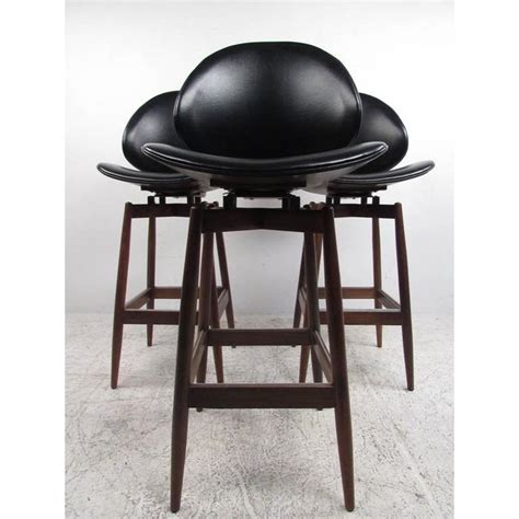 Mid-Century Modern Clamshell Bar Stools - Set of 3 | Chairish