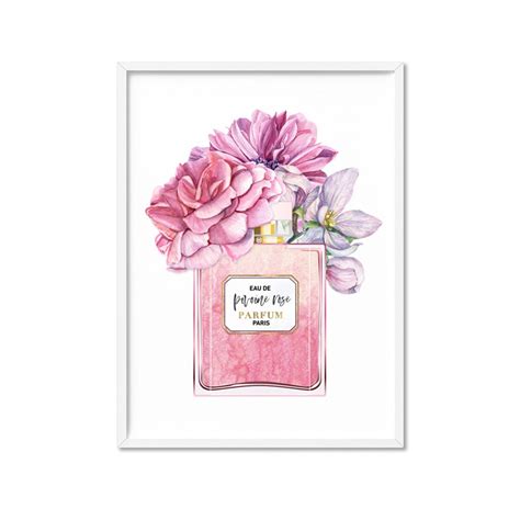 Pink Perfume Bottle Print. Designer Inspired Watercolour - Etsy