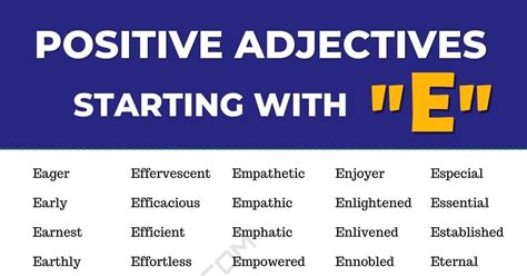 141 Positive Adjectives that Start with E in English • 7ESL