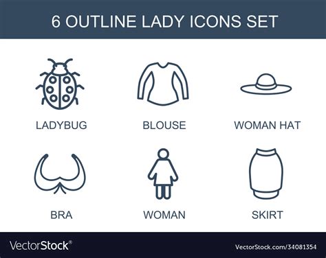 Lady icons Royalty Free Vector Image - VectorStock