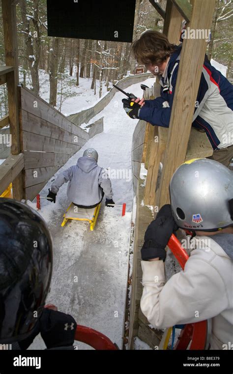 Luge Track at Muskegon Winter Sports Complex Stock Photo - Alamy