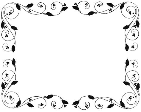 Simple Border Clipart Black And White Christmas