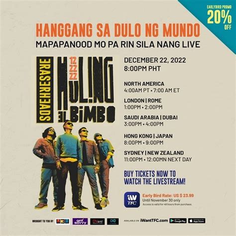 iWantTFC to livestream Eraserheads' "Huling El Bimbo" reunion concert everywhere outside the ...