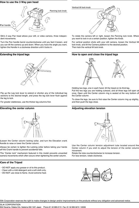 Slik Tripod U 8000 Users Manual U8000 .p..