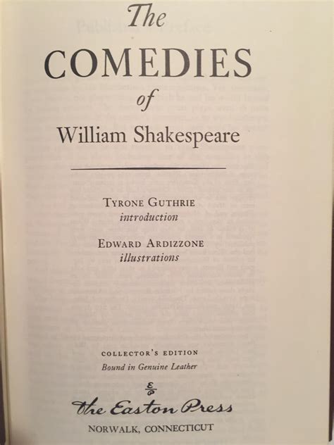 The Comedies by Shakespeare, William: Fine Hardcover (1980 ...