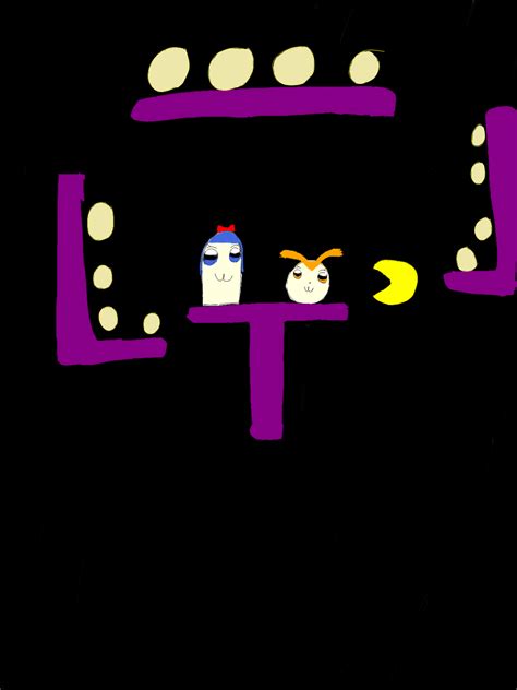 Drew fan art of Popuko and Pipimi as the Pac-Man ghosts getting chased by Pac-Man. : r/PopTeamEpic