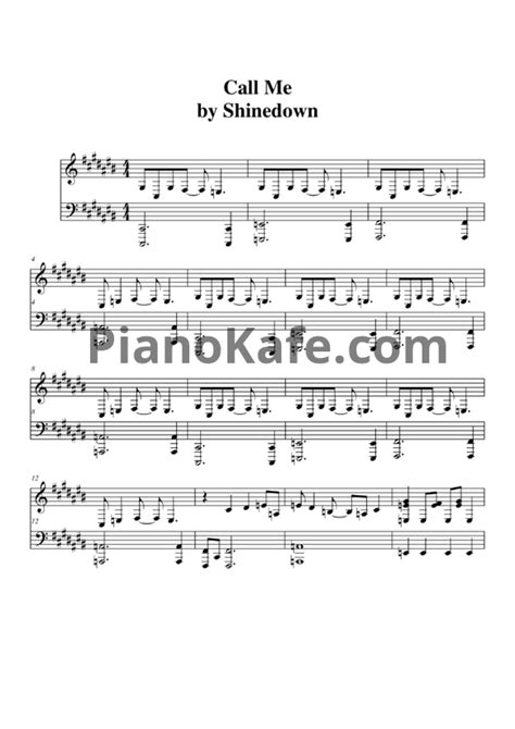 НОТЫ Shinedown - Call me - ноты для фортепиано — PianoKafe