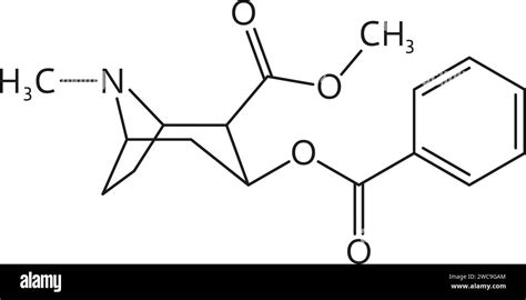 Cocaine drug molecule formula and chemical structure, synthetic or ...