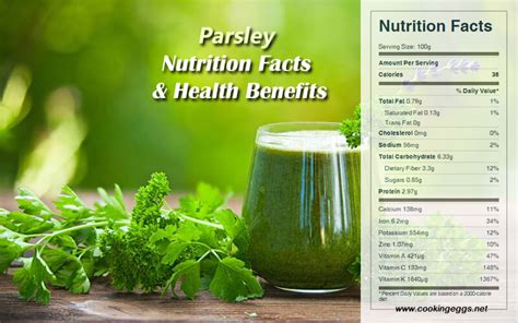 Parsley Nutrition Facts & Health Benefits - CookingEggs