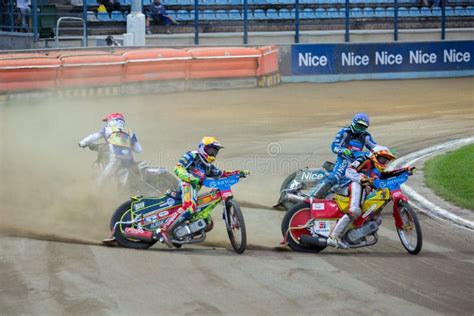 Speedway Riders on the Track Editorial Photography - Image of motor, latvia: 75598447