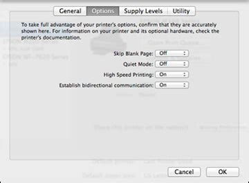 Selecting Printing Preferences - OS X