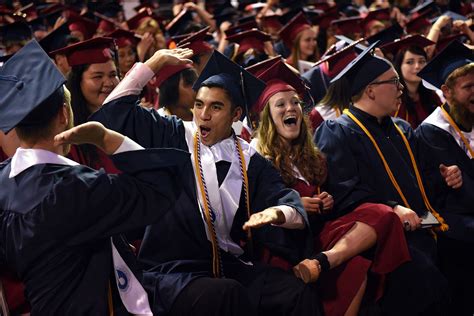 Sand Creek High School graduates celebrate a commencement ceremony May 23 at the Broadmoor World ...