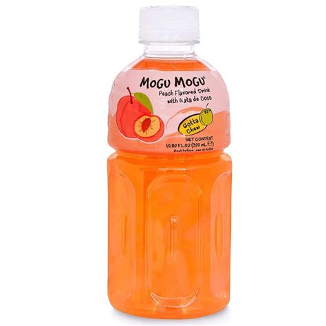 Mogu Mogu Nata De Coco Drink Peach Flavour 320ml - ChokDee Thai Supermarket in Basingstoke